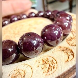 Natural Garnet Bracelet 11mm | Deep Red Gemstone Bracelet | January Birthstone